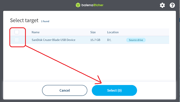 Balena Etcher interface showing ISO file selected, USB target, and Flash button